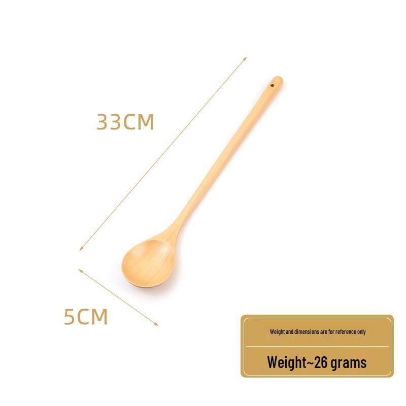 ZISIZ Wooden Long Handle Stirring Spoon Set