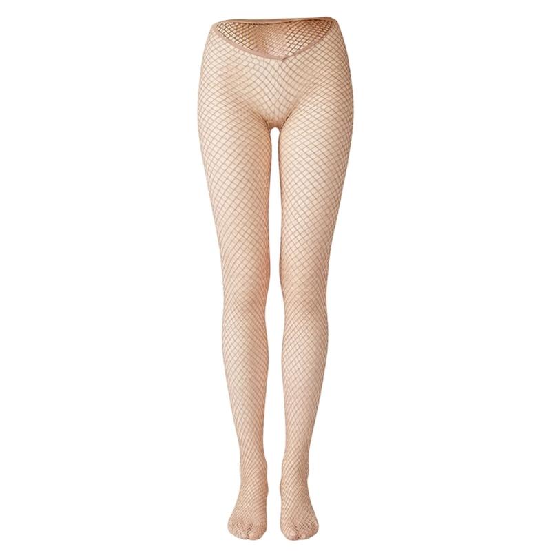 Women Hollowout Sheer Fishnet Tights Stockings Low Cut V Waist Shimmering Metallic Pantyhose Leggings Party Hosiery