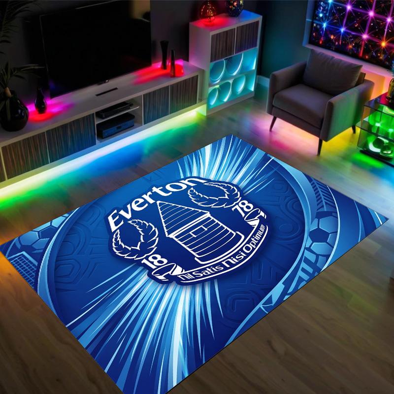 Everton Football Design Crystal Velvet Carpet Cozy Non?Slip Printed Rug For Bedroom Living Room Entrance