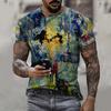 New 3d Printed Summer Simple Retro Men'S T-Shirt Trend Street Personality