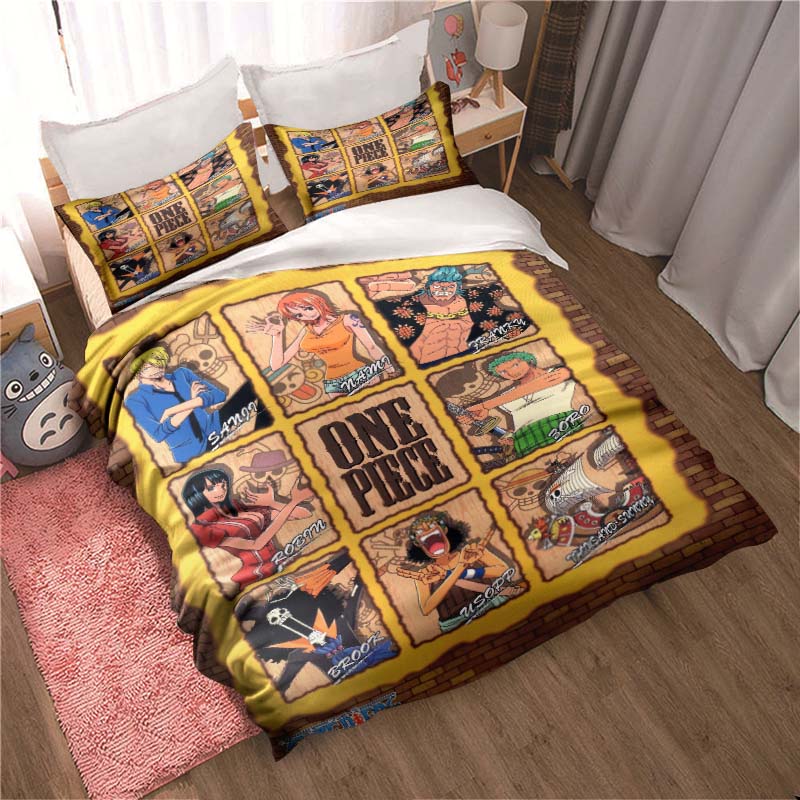2026 NewComfortable Bedding Set Featuring the Cartoon Character Monkey D. Luffy, Including Duvet Cover and Pillowcases;
