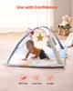 Baby Play Gym Mat Tummy Time Activity Mat with 6 Sensory Toy 35.0" X 35.0"