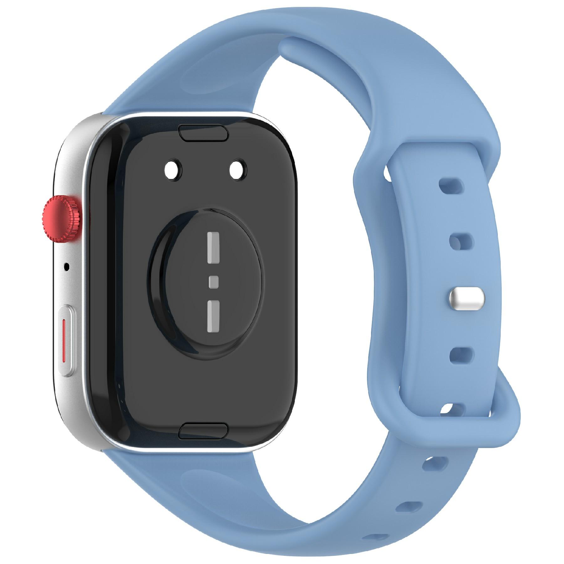 

For Huawei Watch Fit 4 Watch Band Figure-8 Buckle Slim Silicone Adjustable Strap Baby Blue