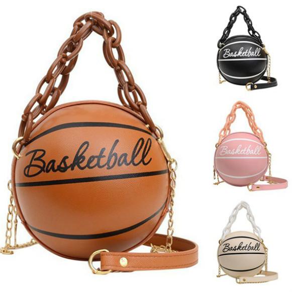 Female Leather Basketball Bag Gown Bags for Teenagers Women Shoulder Bags Crossbody Chain Handbags