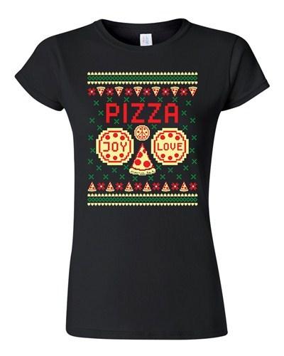 Junior Pizza Joy Love Pepperoni Ugly Face Christmas Funny Humor DT T-Shirt Tee Unisex T-Shirt XXXL