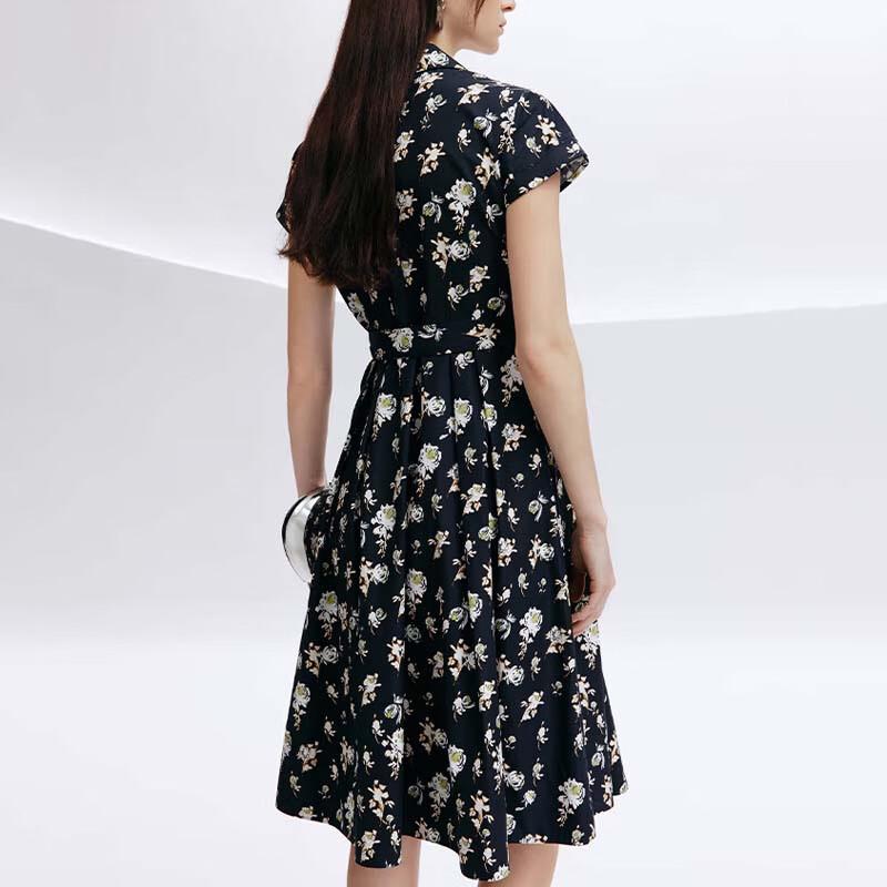JESSIE Waist-Cinching Printed Midi Dress