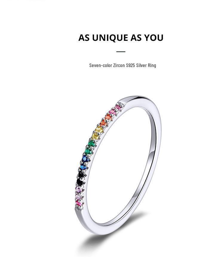 Aifle Sterling Silver S925 Zircon Ring - Simple Fashion Jewelry.