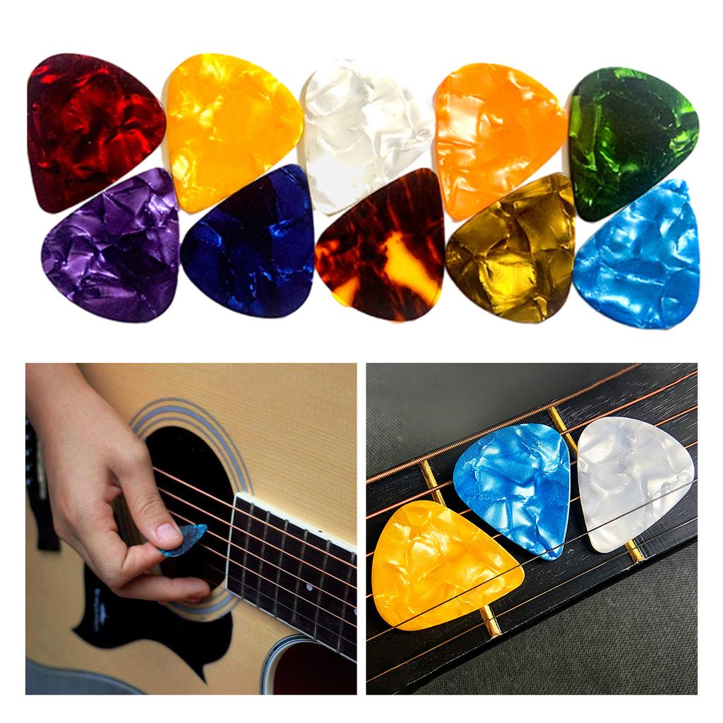 20Pcs Acoustic Guitar Bass Pick 4 Different Thickness Plectrums Electric Guitar Pick Heart Shaped Guitar Pick Durable
