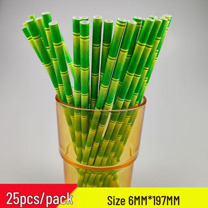 Individually Wrapped Biodegradable Striped Paper Straws