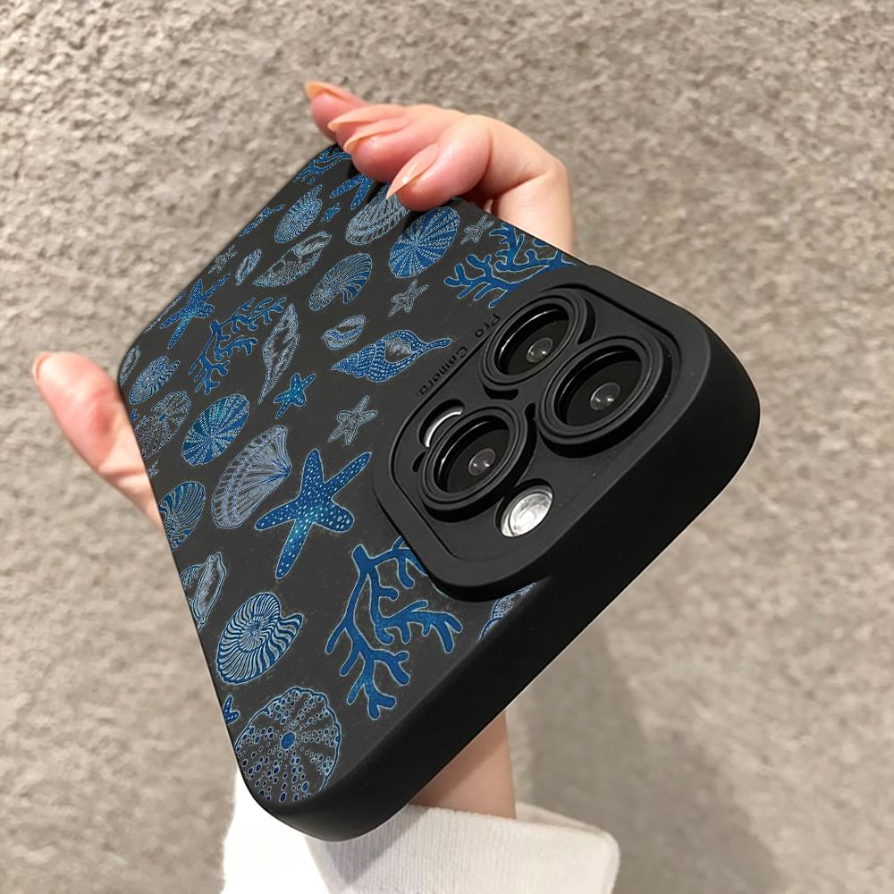Ocean Shells And Starfish Case For iPhone 17 16 15 14 13 12 11 Pro Max X XS XR 8 Plus 17 16 E Soft Bumper Shockproof Cases Cover