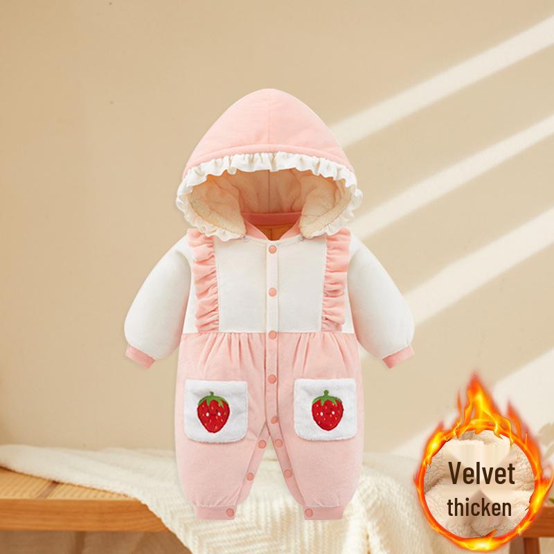 Newborn Winter Fleece Romper - Warm Harem Pajamas for Boys & Girls