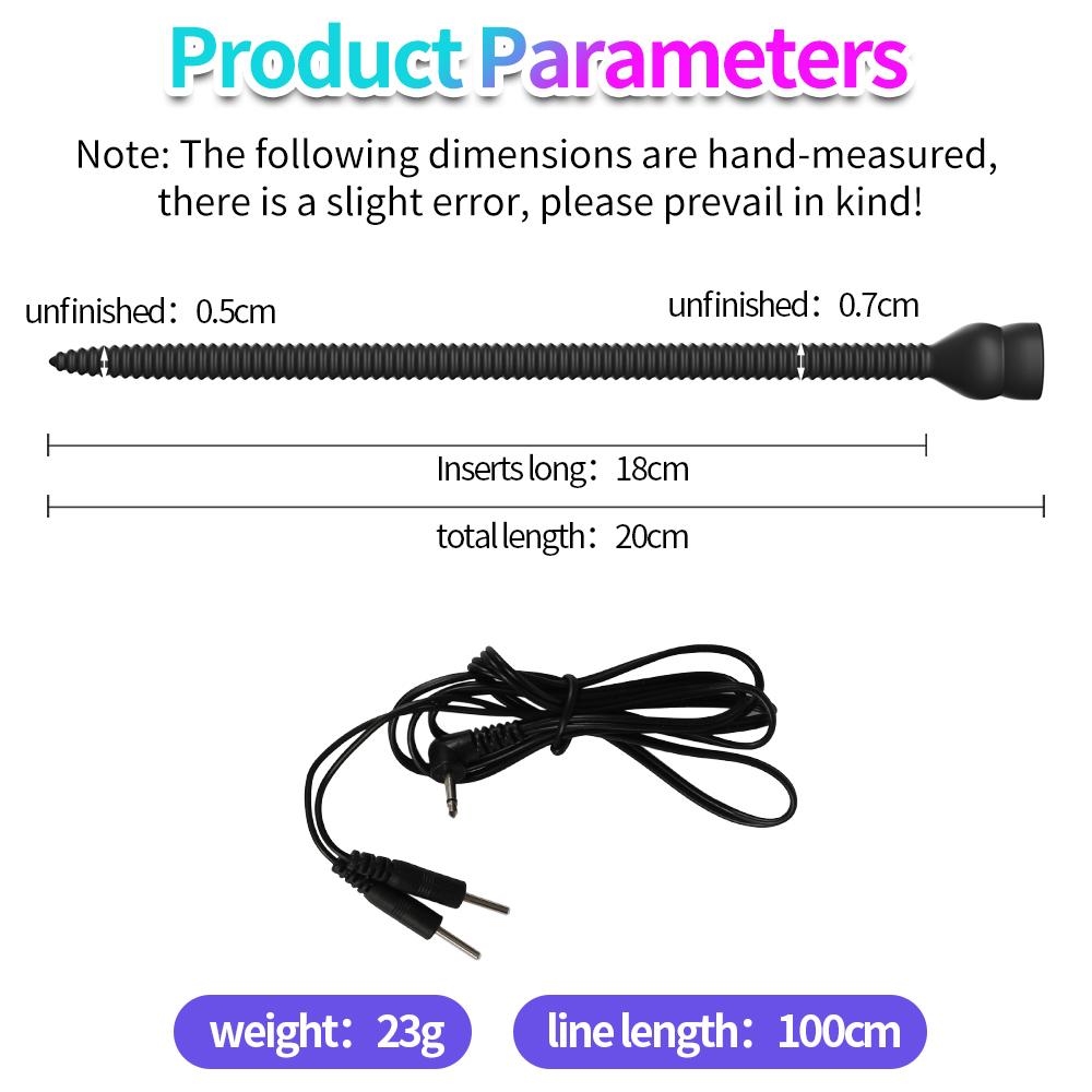 E-Stim Urethra Catheter Electric Shock Penis Plug 200mm Urethral Stimulator For Male Masturbator Urethral Sound Absorber Sex Toy