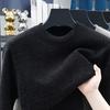 2025 Winter Men's High-End Fashion Knitted Sweater, Plus Velvet Thickened Long Sleeve Base Layer