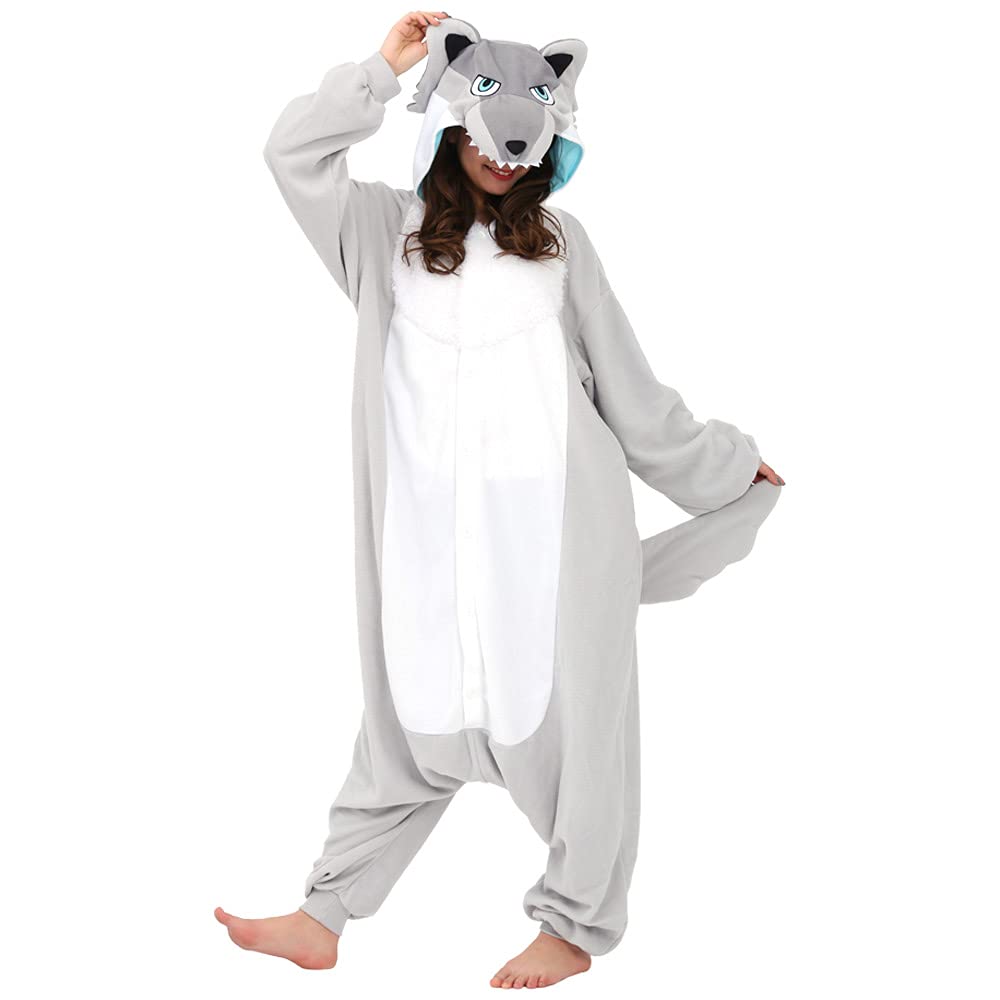 SAZAC Silver Wolf Fleece Kigurumi