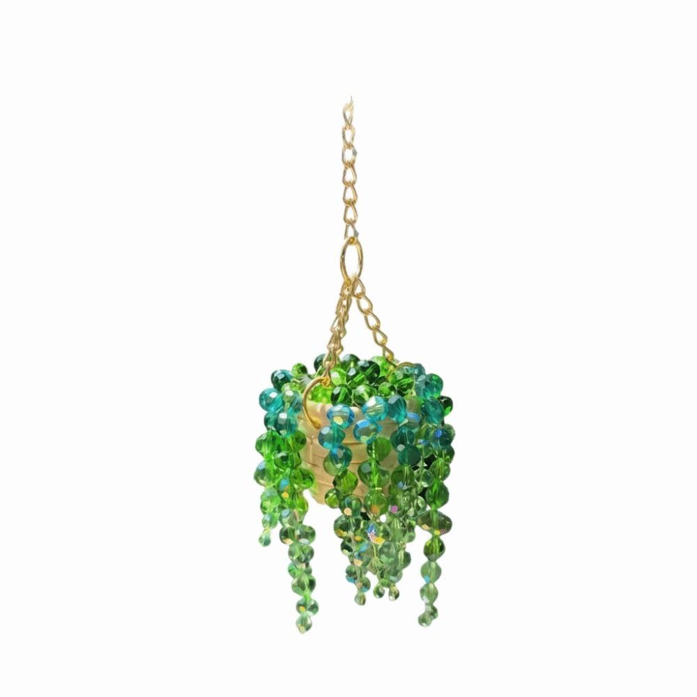 

Warm Beaded Car Charm Multi-Beaded Car Pendant Accessory Succulent Car Charm Car Interior зелений