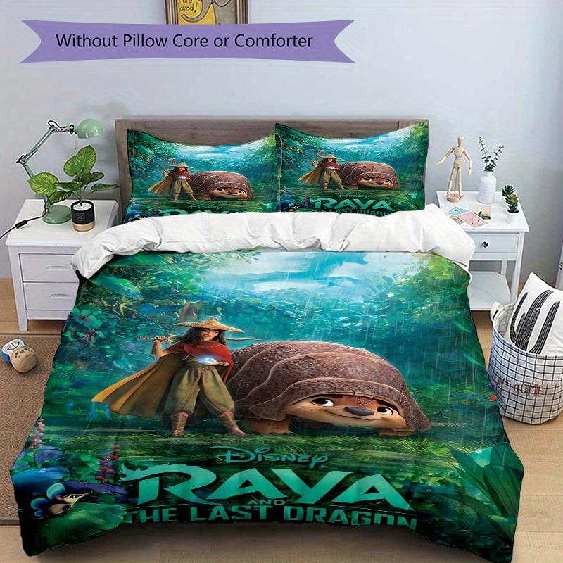 3pcs Raya & Tuk Tuk Raya and The Last Dragon Quilt Cover Set, Soft and Cozy Bedroom, Guest Room and Dorm Decorative Bedding 3-Piece Set 1 Qu