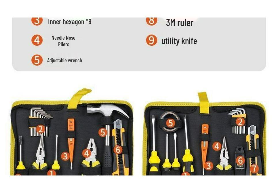 Multifunctional Home Tool Set: Manual & Electrician Tools with Bag
