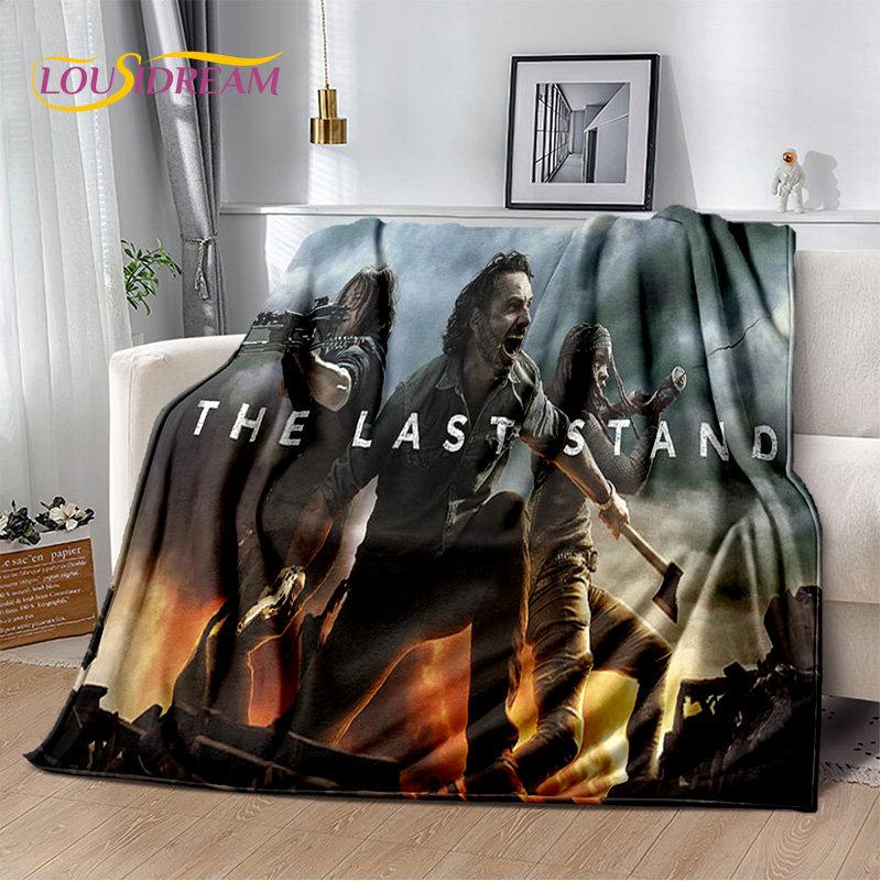 The Walking Dead Korku Yumuşak Peluş Battaniye, Flanel Battaniye Atmak Battaniye Oturma Odası Yatak Odası Yatak Kanepe Piknik Örtüsü Bettdecke