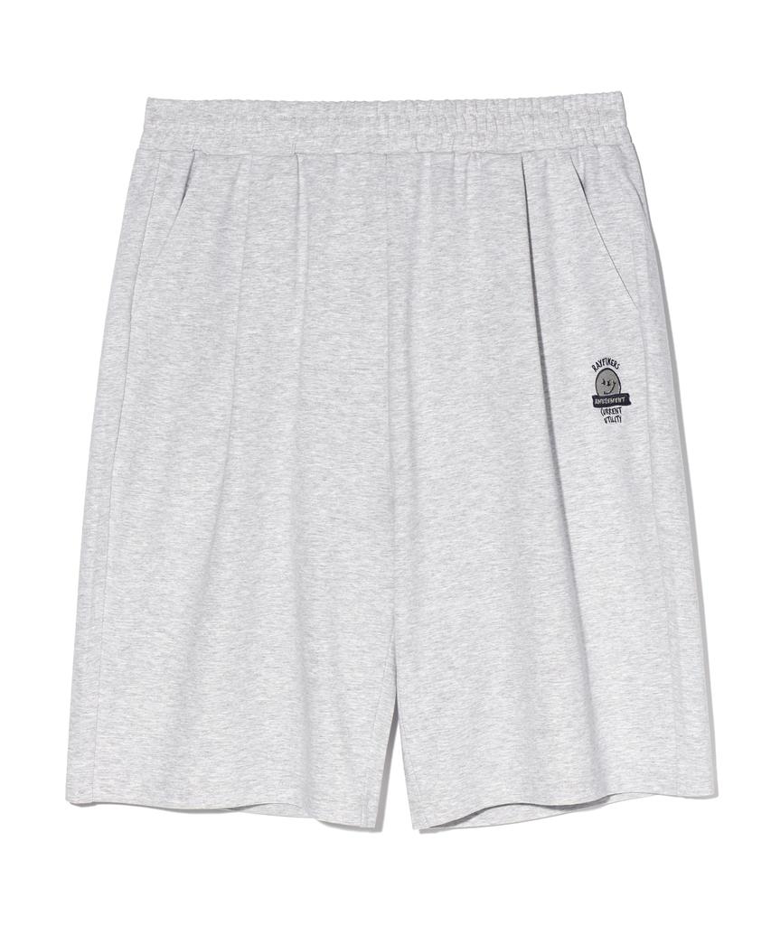 RAYFIKERS Wicked Smile One-Pleat Sweat Shorts Melange Grey (Mo7Pu493-097)