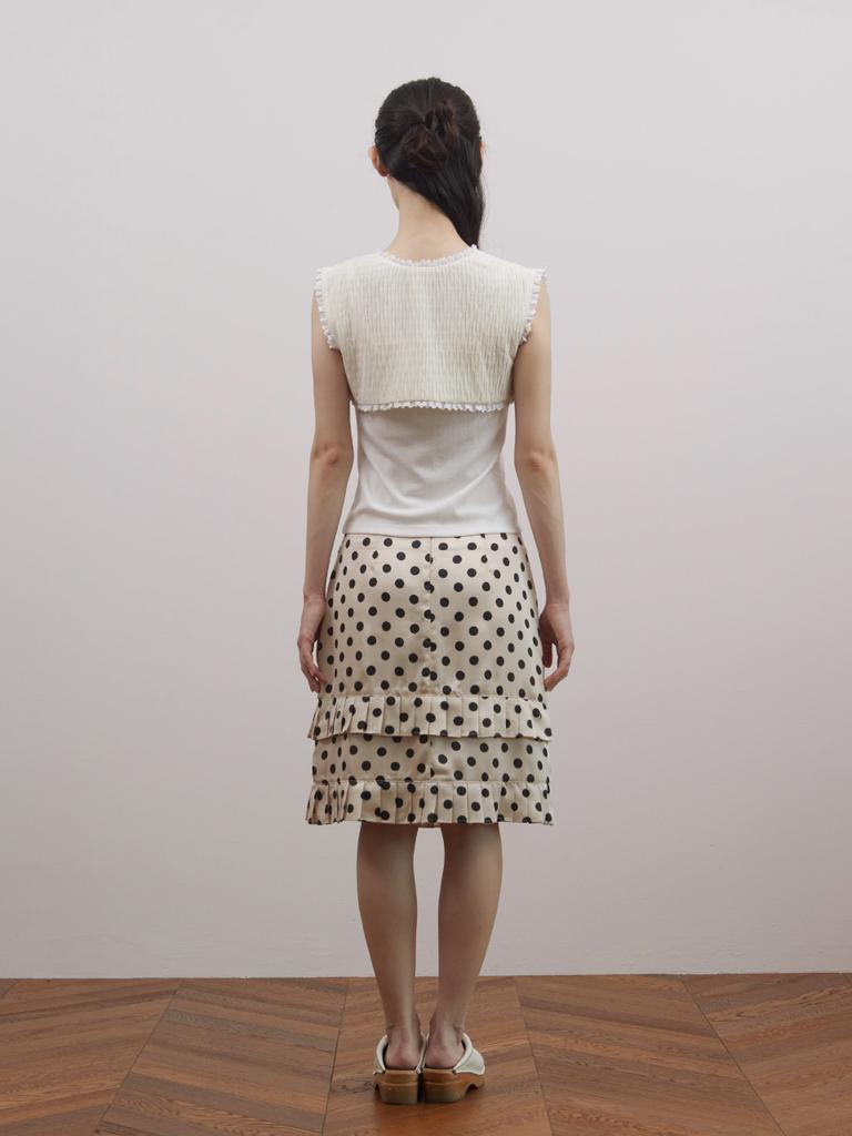 Pibeuseupibeuseu Dot Pleasts Skirt / Beige