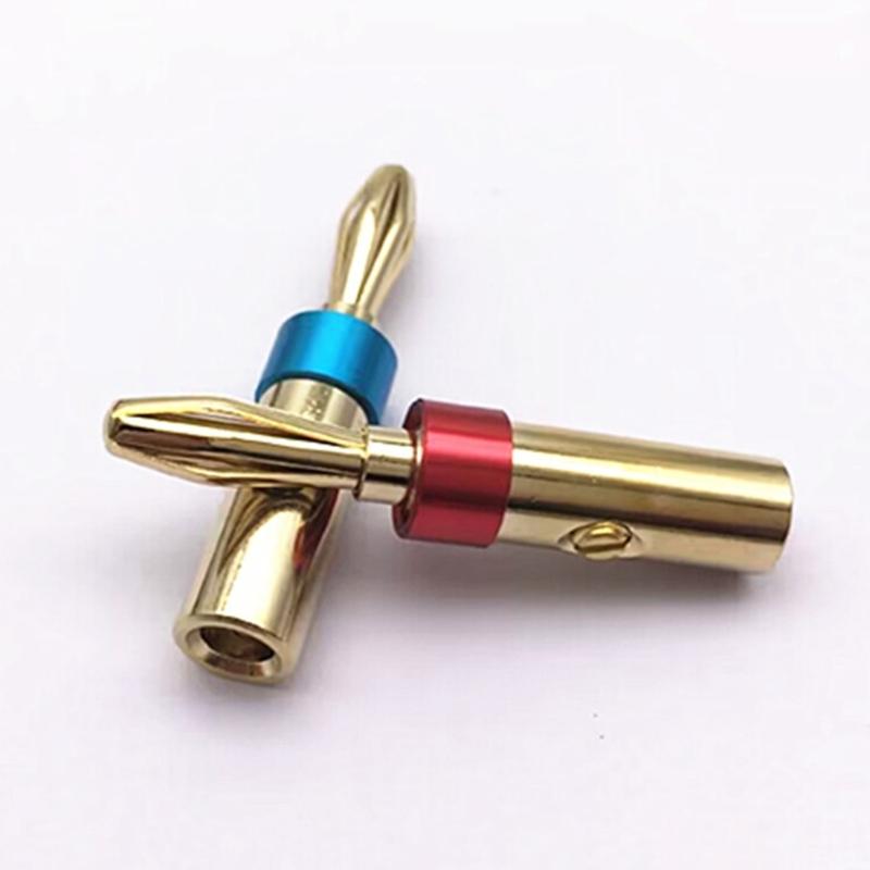 Gold Plated Banana Plugs Banana Plug Video Speaker Adapter Sound Installation for Speaker Wire Amplifiers Connection