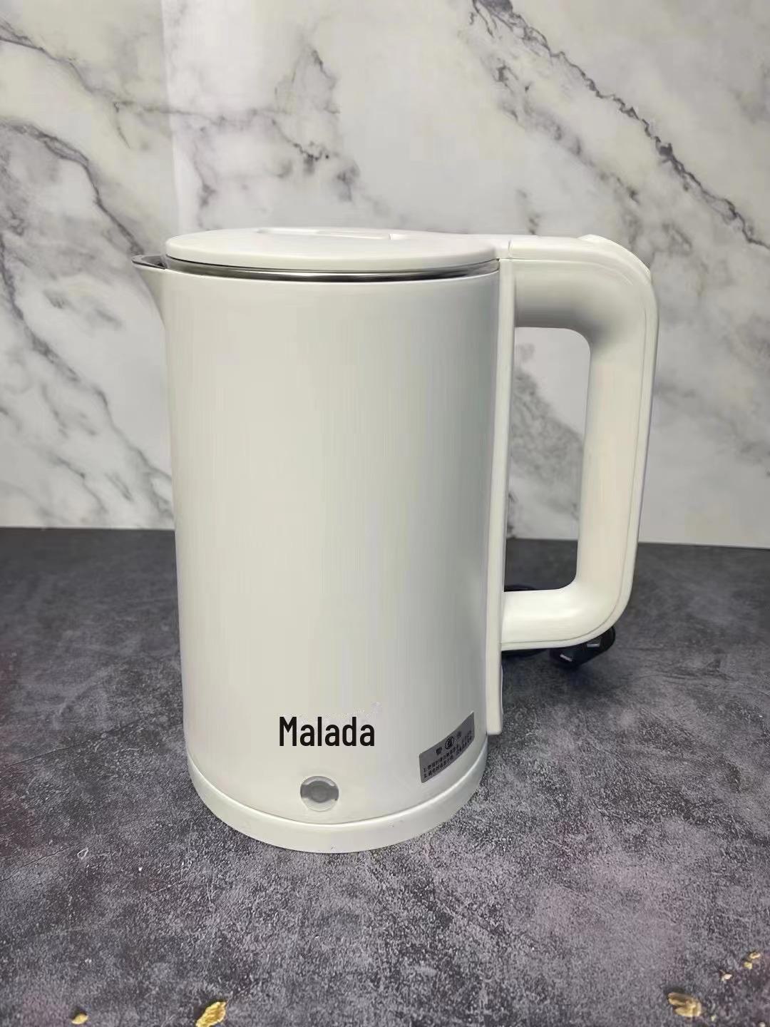 

Электрический чайник Wanlida 2.3L из нержавеющей стали, двойной слой, защита от ожогов, автоматическое отключение питания