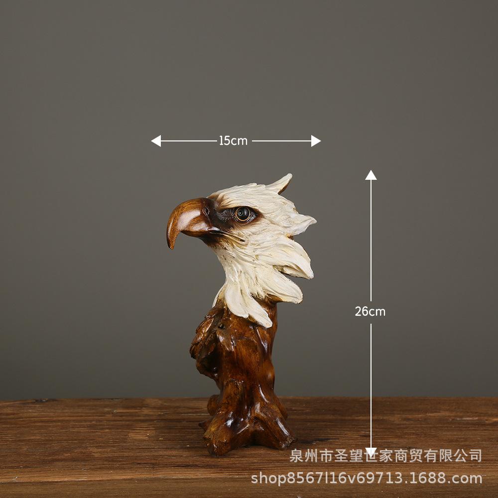 Imitation Wood Animal Head Resin Ornament Display Decoration Exhibit Statue Sculpture Statuette Figurines Knickknacks Crafts