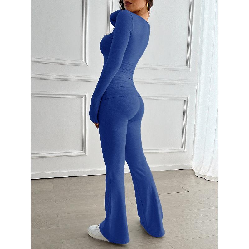 2026 New Sports-Style V-Neck T-Shirt and Yoga Pants Two-Piece Set Casual Women's Clothing