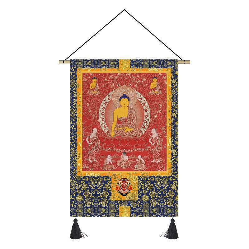 Tibetan Tapestry Fabric for Living Room or Bedroom: Thangka and Temple Wall Decorative Cloth