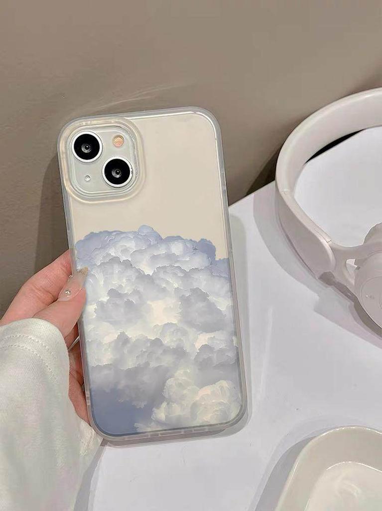 Matte Clear Phone Case For iPhone 17 17E 16 16E 15 14 13 12 11 Pro Max Plus Air White Cloud Soft TPU Shockproof Cover