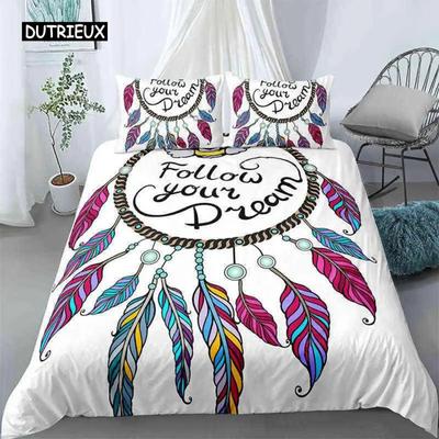 Dreamcatcher Duvet Cover Set King Size Boho Dream Catcher Bedding Set Microfiber Bohemian Style Comforter Cover for Girls Women