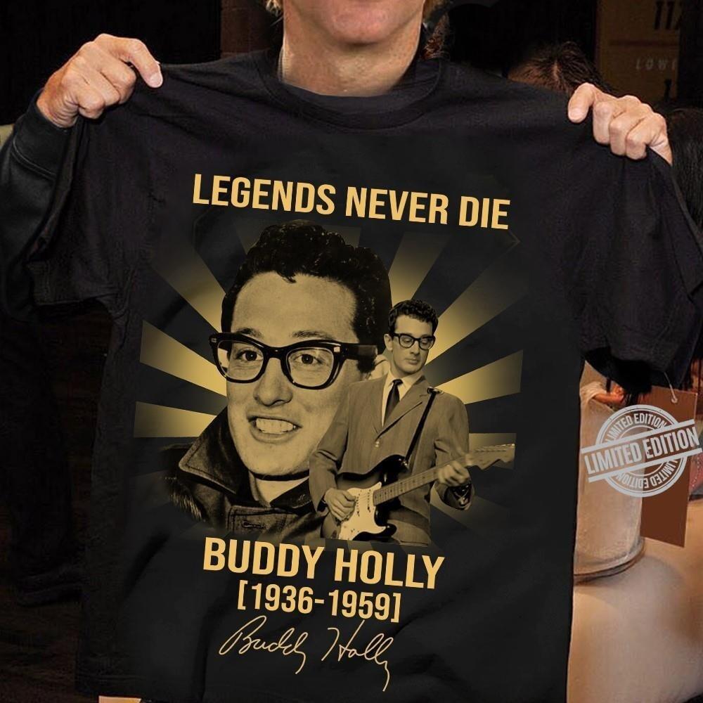 Buddy Holly Legends Never Die T-shirt Black Unisex All Sizes S-5XL Unisex T-Shirt XXXXL