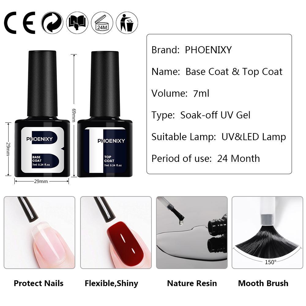 PHOENIXY Kit Complet de Instrumente pentru Nail Art 20 Buc Oje Gel cu Lampă UV LED de 48W Vopsea Gel UV Semipermanentă Design Nail Art Kit Manichiură
