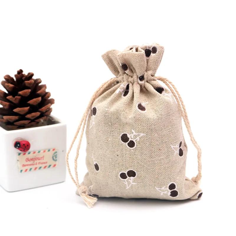 (10x14cm) Cute Cartoon Travel Storage Bag Cotton Drawstring Bag Pouches Candy Favor Holder Jewelry Party Gifts Bag 10pcs/lot