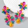 Exaggerated Multi-Layer Diamond Floral Alloy Earrings for Women