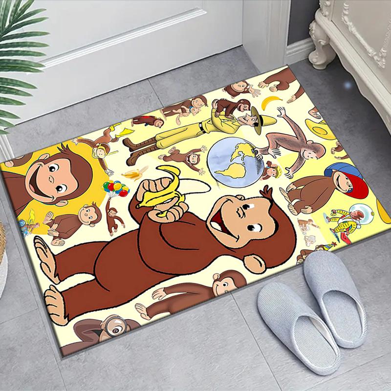 1pc Curious George (6) Design Area Rug - Non-Slip, Soft & Cozy Floor Mat for Living Room, Bedroom, Office - Indoor/Outdoor Decorative Carpet