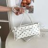 Glänzende PU-Schultertasche mit Schleife Elegante Schlanke Rechteckige Handtasche Gepunktete Unterarmtasche Reise