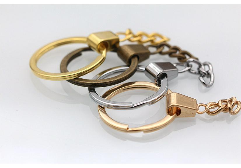 Handmade DIY Keychain Kit: Flat Ring & Square Chain A341