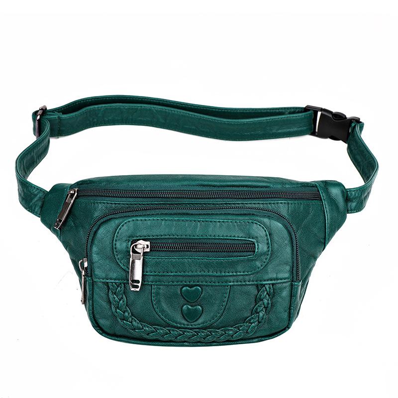 New Women's Waist Bag Multi-Pocket Love Braided Women's Breast Bag Mom Bag