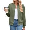 Women's Blue Textured Zip-Up Jacket with Multiple Color Options