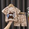 T-Shirts Bequeme Shorts Polyester Lässig Tägliche Kleidung Für Mädchen Set Baby Sommer Outfits Cartoon Jungen Kurzarm
