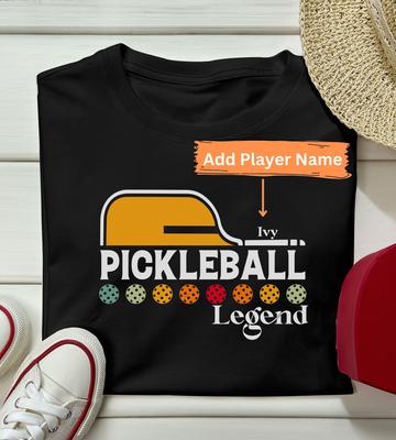 Custom Pickleball Legend T-Shirt: Personalized Game Day Gift