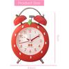 Strawberry Alarm Clock for Kids, Cute Clock with Backlight, Loud Twin Bell for Heavy Sleepers, Bedroom Decoration (Red)