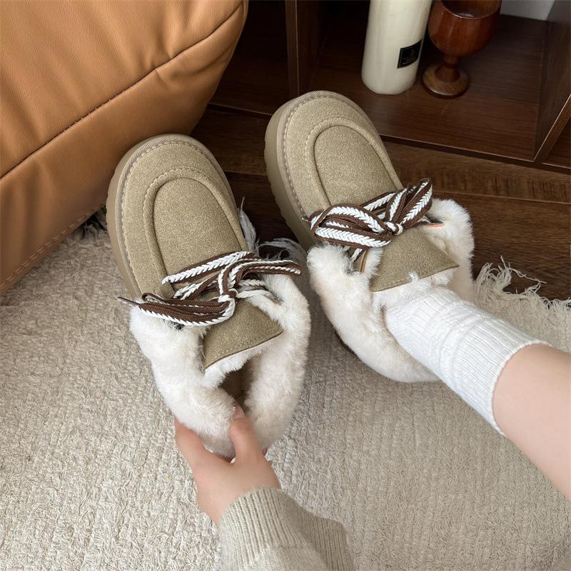 Snow boots women's 2025 new winter velvet thick-soled Martin boots with integrated non-slip and heightening thermal cotton shoes