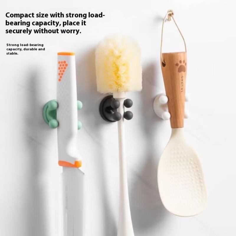 

6Pcs Silicone Toothbrush Holders Waterproof Self Adhesive Multi-Function Hooks Punch Free Razor Shaver Rack Shelf Storage Hook разноцветный