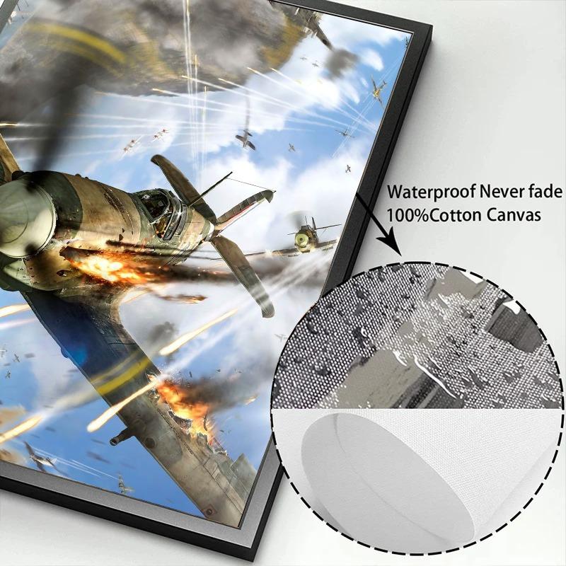 Weltkrieg Hawker Hurricane Flugzeug Poster Drucke Leinwand Malerei Spitfire Formation Wandkunst Bilder für Wohnzimmer Dekor