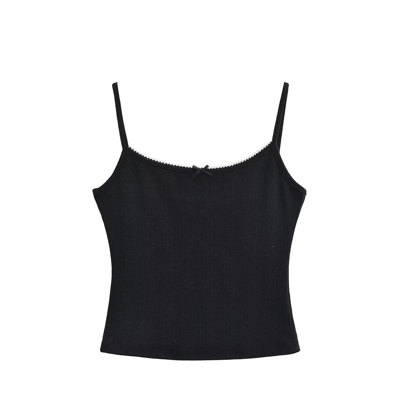 

Летний комплект из трех предметов для острой девочки 2024: Короткий кардиган, облегающая майка и шорты с отворотами Small