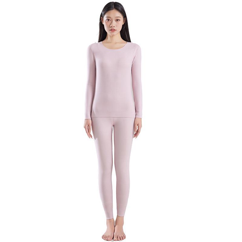 Women's Cashmere Silk Thermal Underwear Set - Velvet-Lined for Autumn/Winter