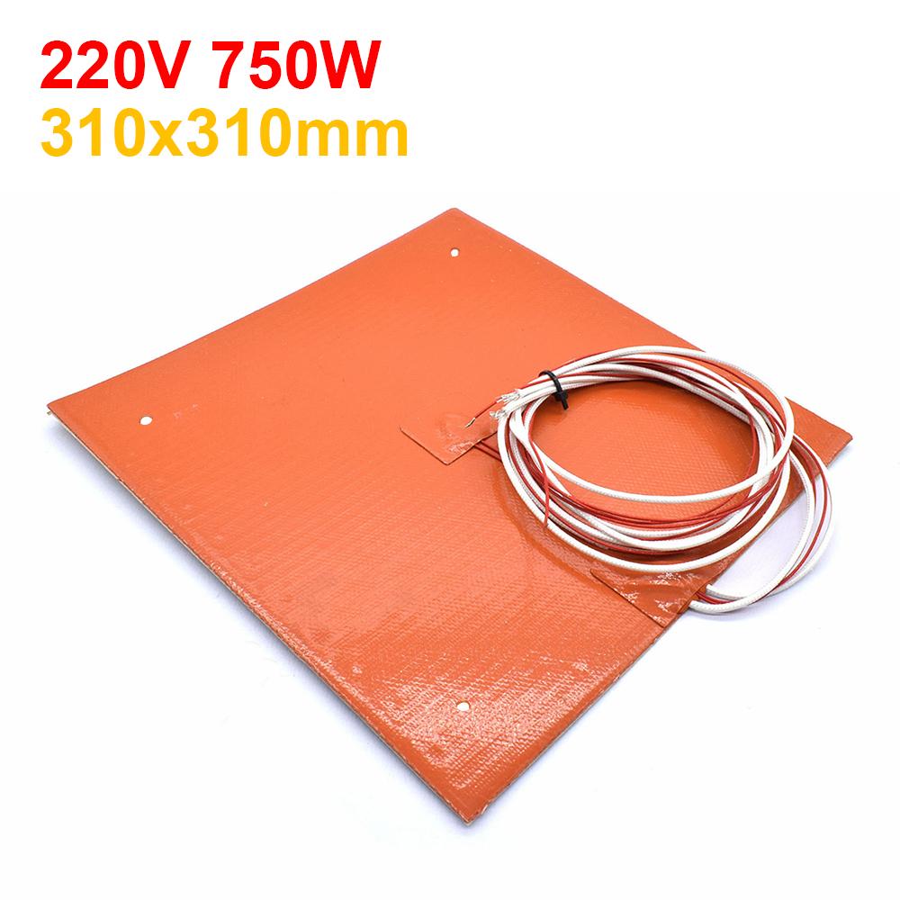 3D Printer Silicone Heating Pad 220V Heater Bed 200/235/300/310mm For 3D Printer Ender3 Cr10 Heating's Mat