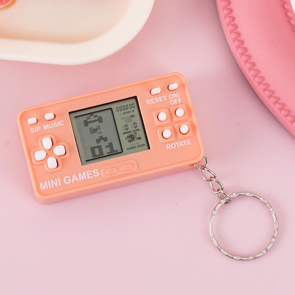 Mini Transparent Tetris Game Keychain - Classic Nostalgic Toy for Students